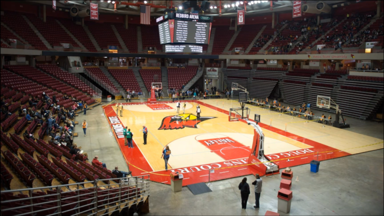 ISU Redbird Arena during the reunification drill