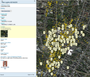 A map overlay of a university campus.