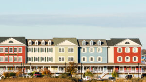 A row of houses in Isle of Wight County, Virginia.