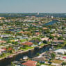 An aerial view of neighborhoods in Cape Coral, Florida.