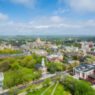 A aerial view of the New Haven Green.