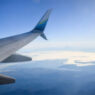 View from the window of an airplane.