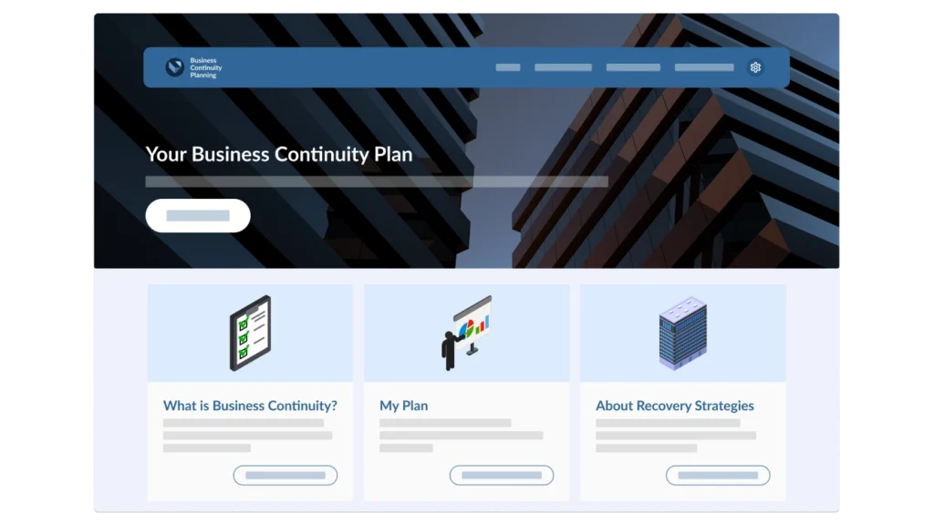 Veoci Business Continuity Solution Home Page